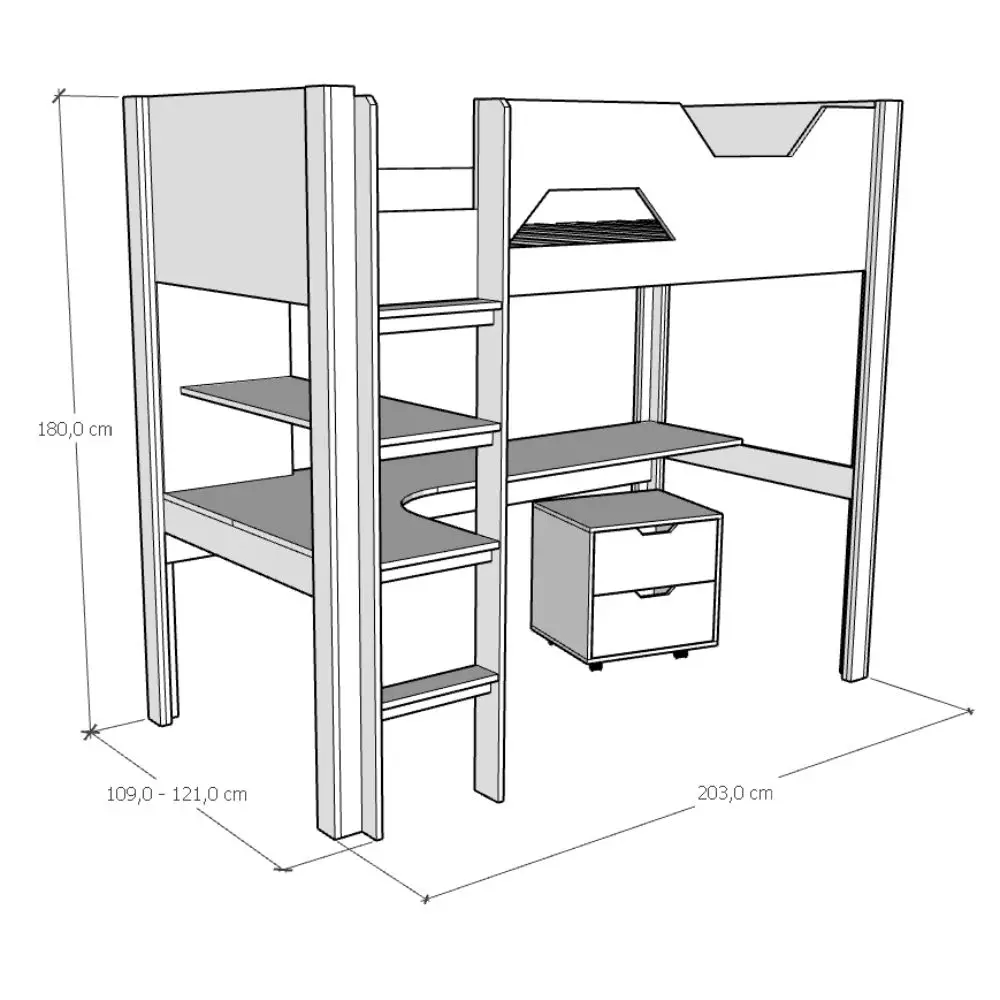 Camarote Juvenil Con escritorio - Imagen 3