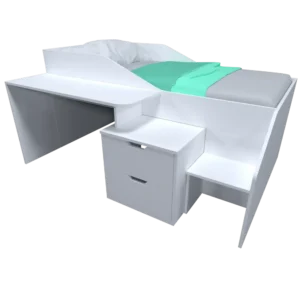 cama con escritorio abajo