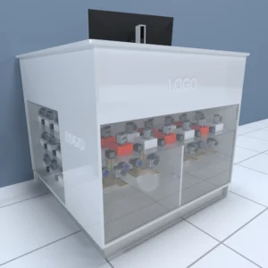 recepcion con exhibidor