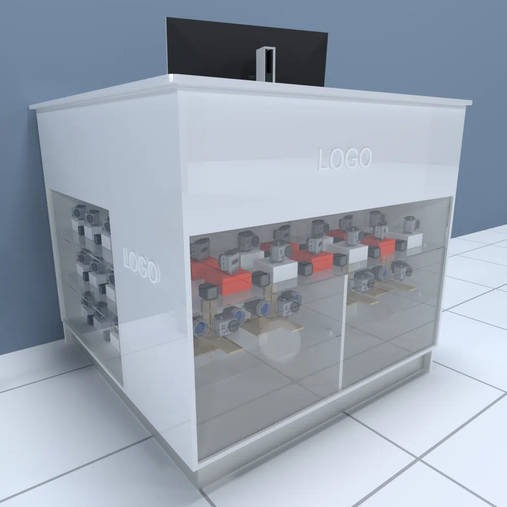 recepcion con exhibidor